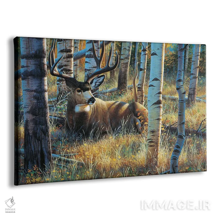 تابلو گوزن قاطر سیستا (استراحت ظهر) اثر سنتی فیشر - نمای پرسپکتیو محصول