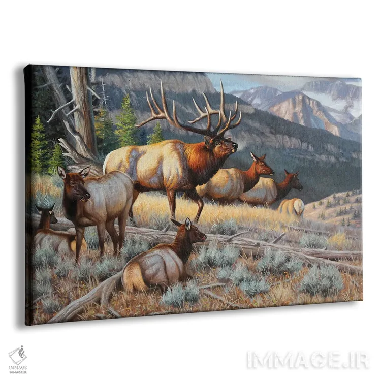 تابلو گوزن جدید اثر سنتی فیشر - نمای پرسپکتیو محصول