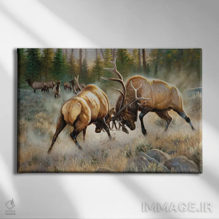 تابلو نبرد اثر سنتی فیشر - نمای روبهرو روی دیوار