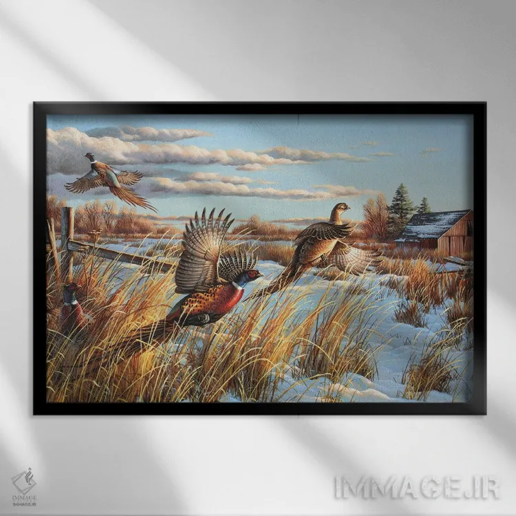 تابلو مزرعهٔ قرقاولها اثر سنتی فیشر - نمای قابدار مشکی