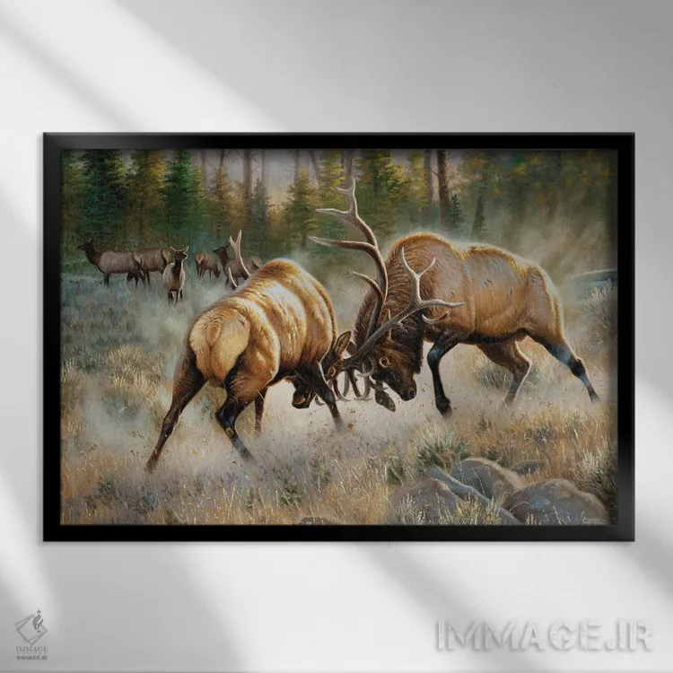 تابلو نبرد اثر سنتی فیشر - نمای قابدار مشکی