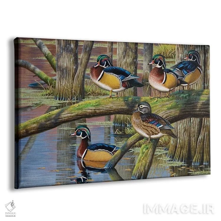 تابلو اردکهای جنگلی ۵ اثر سنتی فیشر - نمای پرسپکتیو محصول