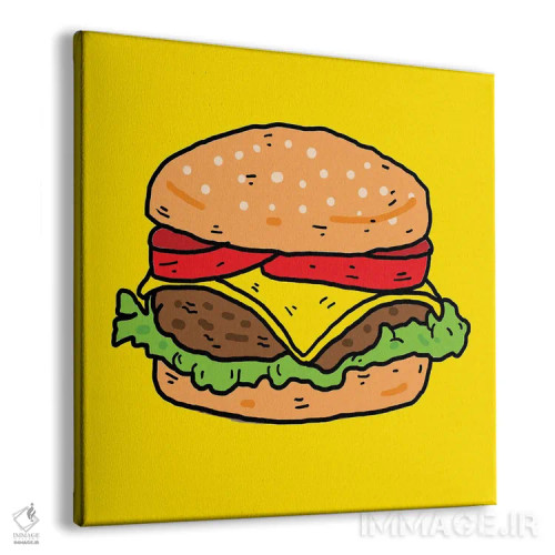 تابلو برگر (همبرگر) اثر نیک کوکوزا - نمای پرسپکتیو محصول