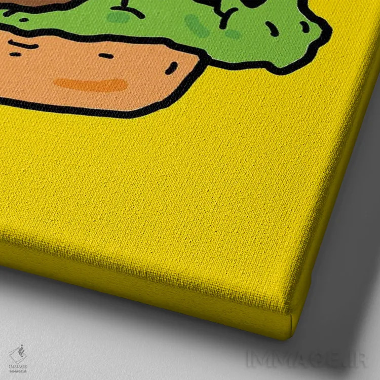 تابلو برگر (همبرگر) اثر نیک کوکوزا - نمای نزدیک بافت بوم