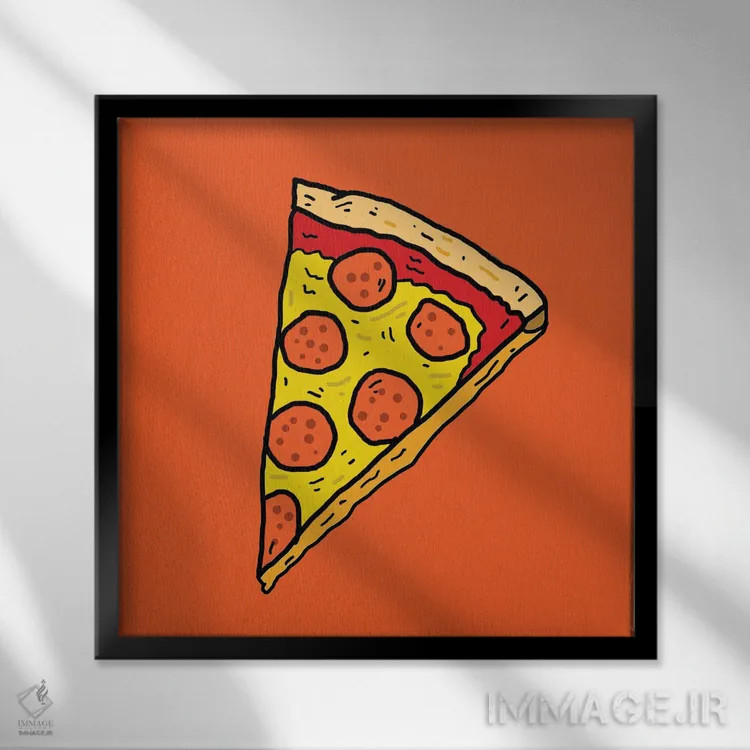تابلو پیتزا اثر نیک کوکوزا - نمای قابدار مشکی