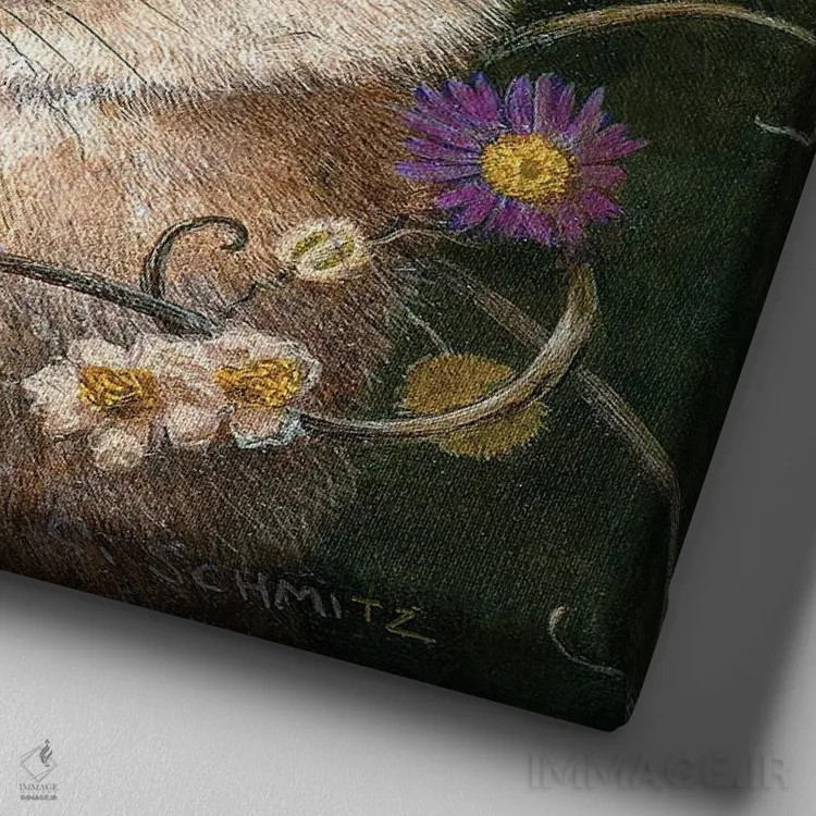 تابلو روباه کوچک در مرجان اثر کارولین اشمیتز - نمای نزدیک بافت بوم