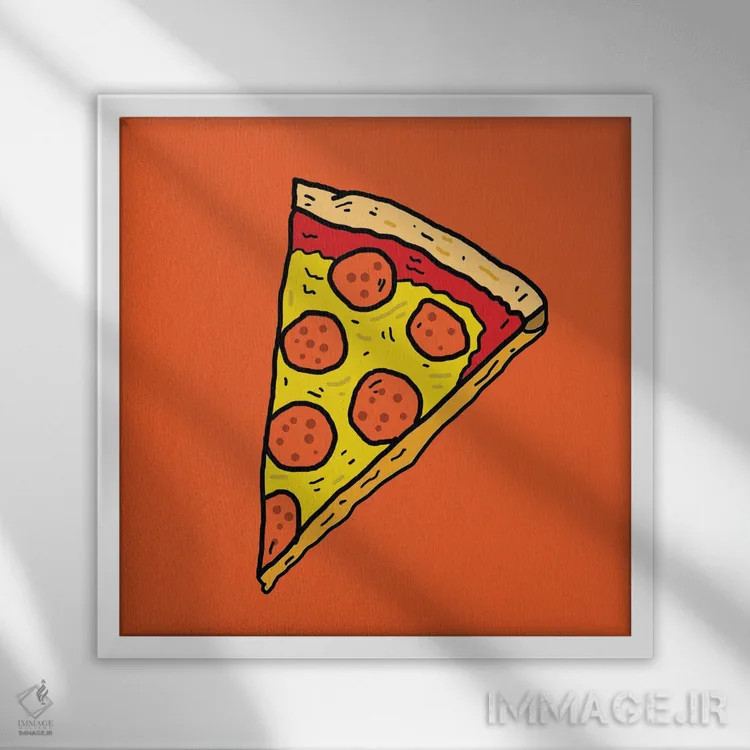 تابلو پیتزا اثر نیک کوکوزا - نمای قابدار سفید