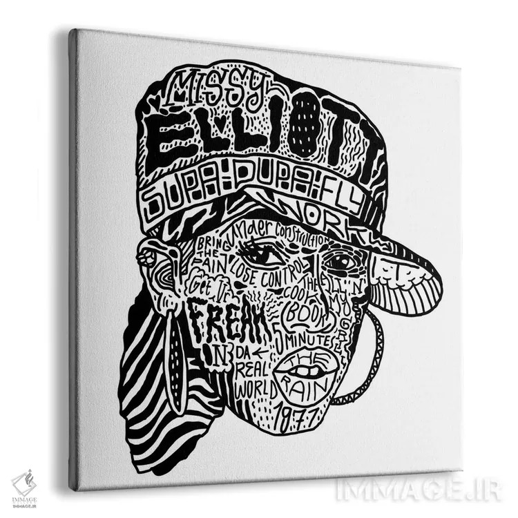 تابلو میسی الیوت (خواننده) اثر نیک کوکوزا - نمای پرسپکتیو محصول