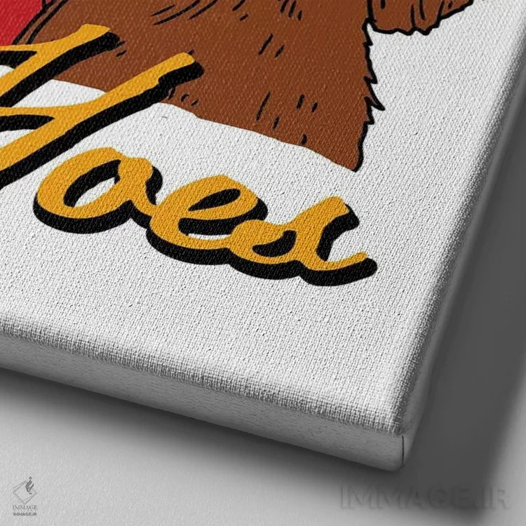 تابلو هنری (نام کوچک) اثر نیک کوکوزا - نمای نزدیک بافت بوم