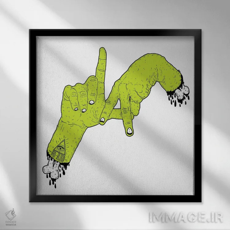 تابلو لسآنجلس (شهر آمریکا) اثر نیک کوکوزا - نمای قابدار مشکی