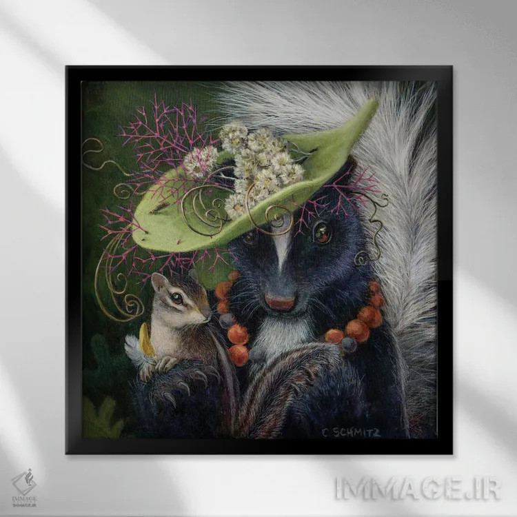 تابلو سازندهٔ کلاه اثر کارولین اشمیتز - نمای قابدار مشکی