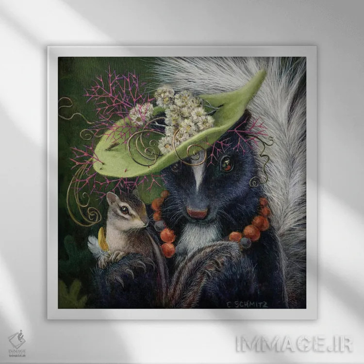 تابلو سازندهٔ کلاه اثر کارولین اشمیتز - نمای قابدار سفید