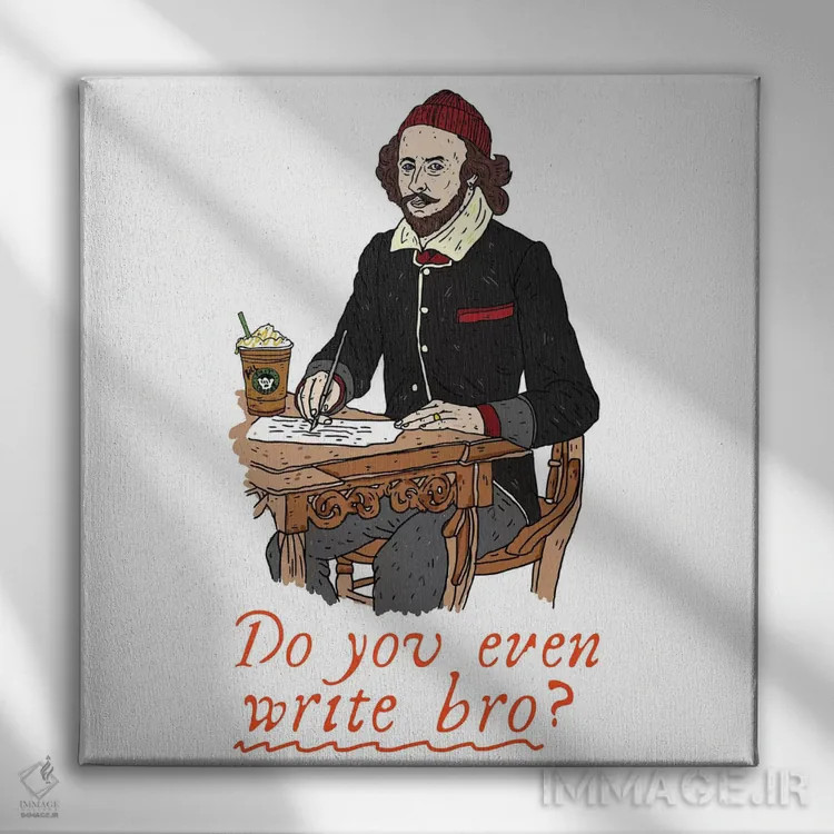 تابلو شکسپیر اثر نیک کوکوزا - نمای روبهرو روی دیوار