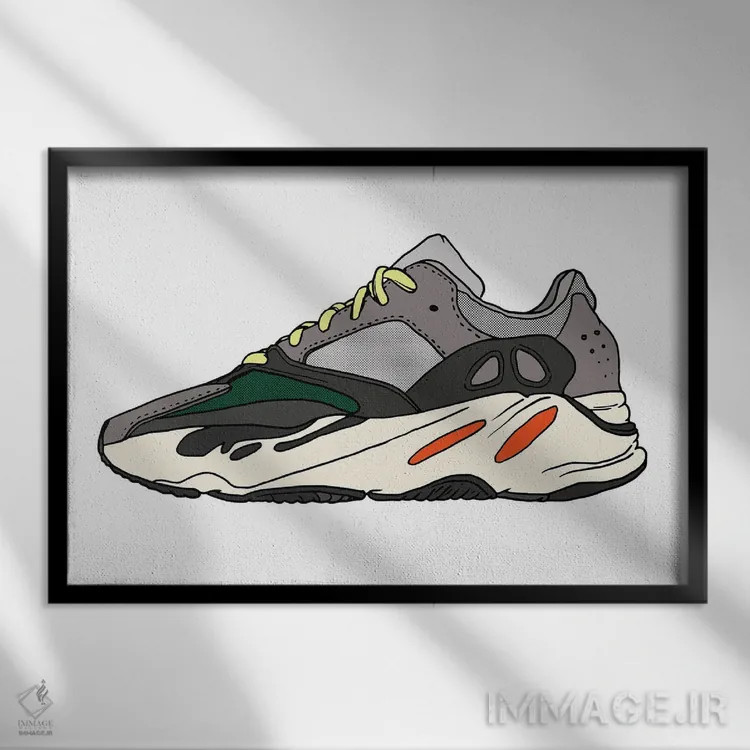 تابلو کتانی ۱ اثر نیک کوکوزا - نمای قابدار مشکی