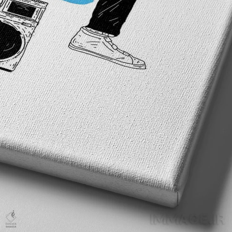 تابلو بیستی بویز (گروه موسیقی) اثر نیک کوکوزا - نمای نزدیک بافت بوم