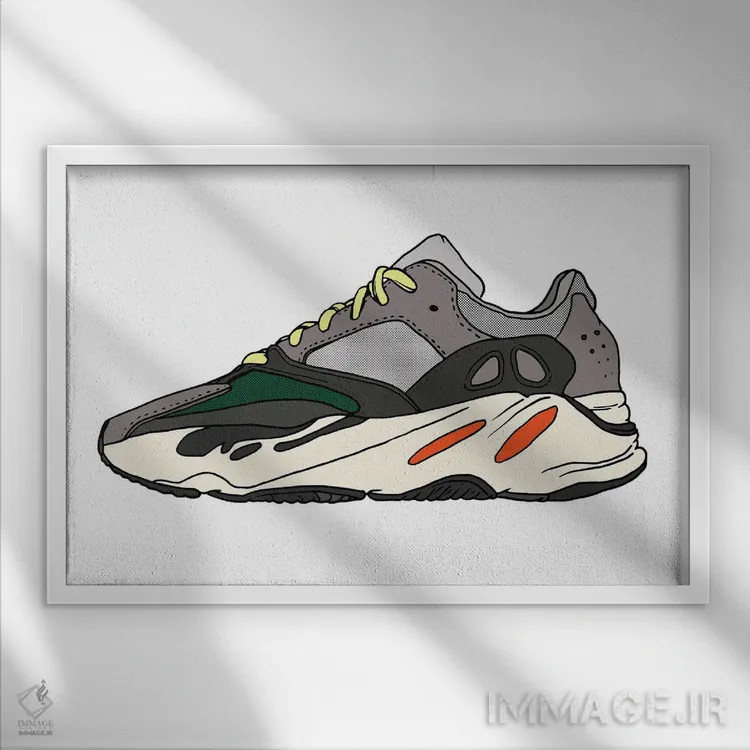 تابلو کتانی ۱ اثر نیک کوکوزا - نمای قابدار سفید