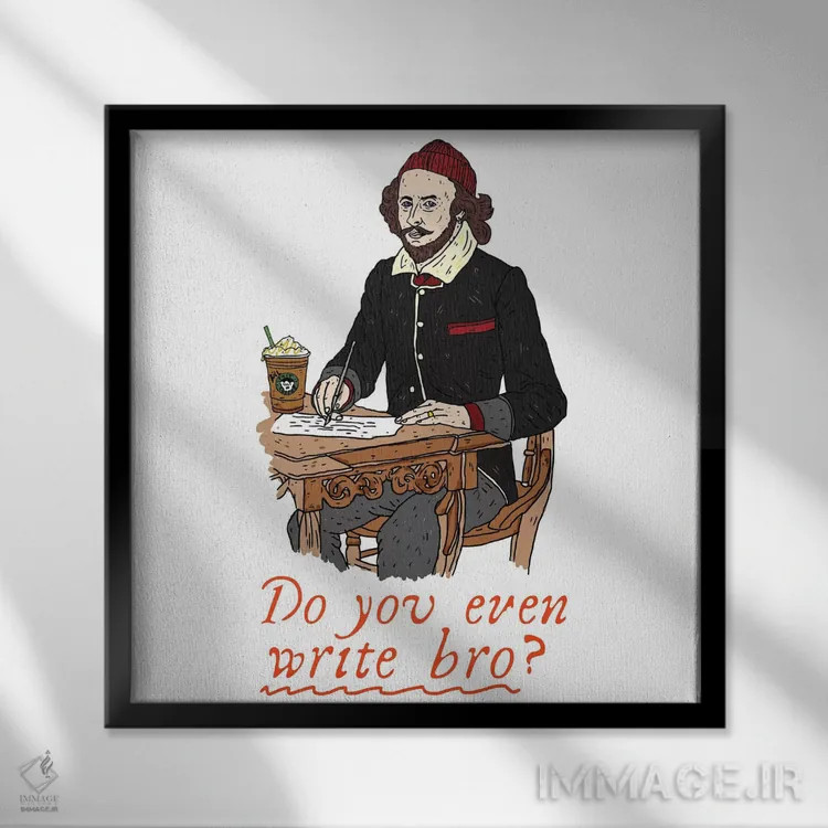 تابلو شکسپیر اثر نیک کوکوزا - نمای قابدار مشکی