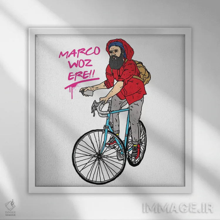 تابلو مارکو پولو (کاوشگر) اثر نیک کوکوزا - نمای قابدار سفید