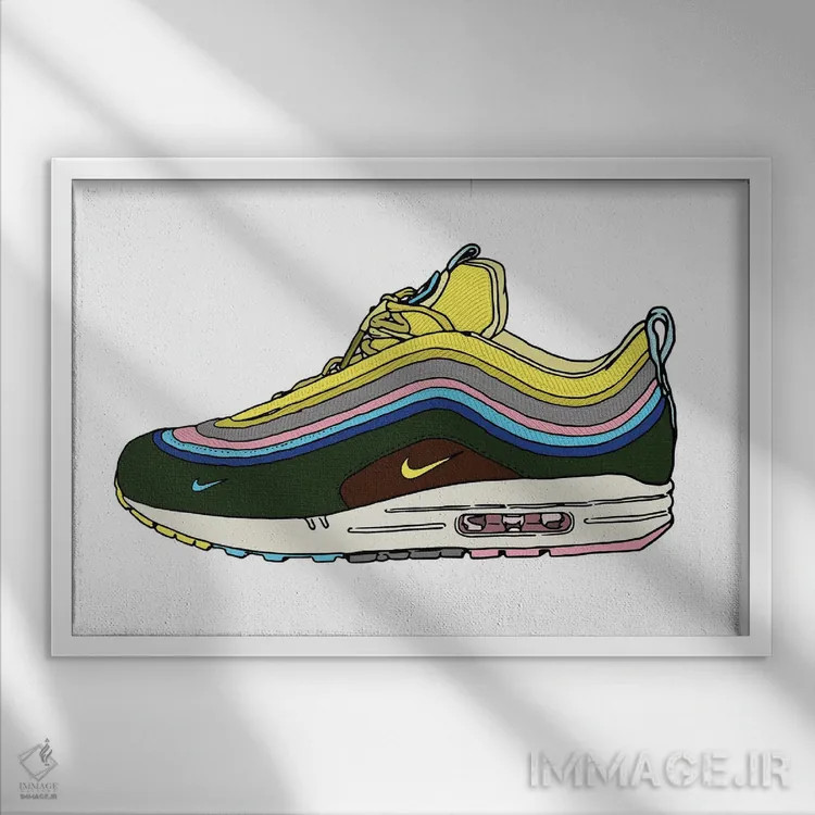 تابلو کتانی ۴ اثر نیک کوکوزا - نمای قابدار سفید