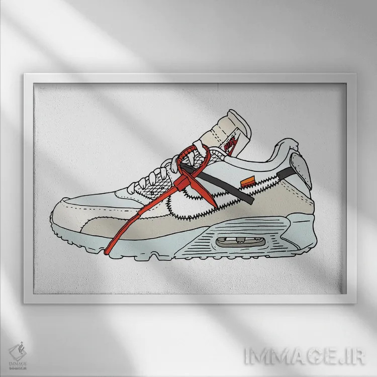 تابلو کتانی ۳ اثر نیک کوکوزا - نمای قابدار سفید