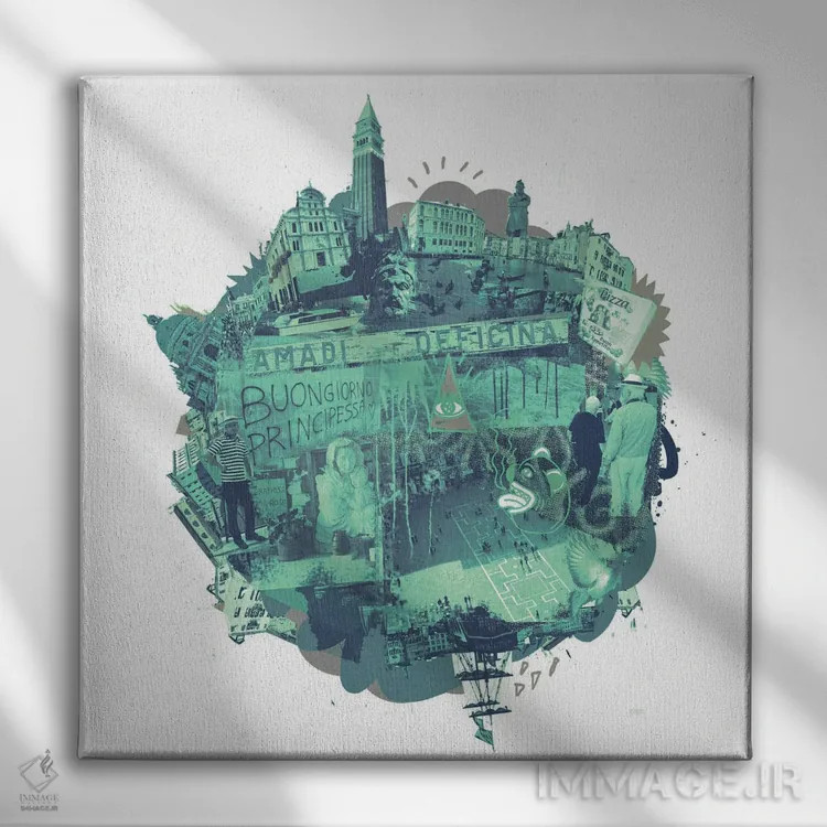 تابلو ونیز (شهر ایتالیا) اثر نیک کوکوزا - نمای روبهرو روی دیوار