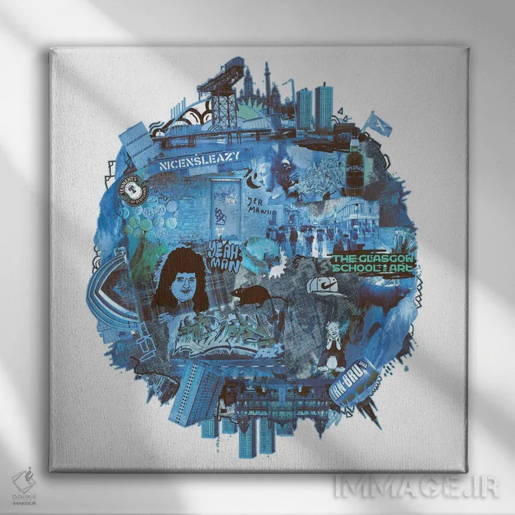 تابلو گلاسگو (شهر اسکاتلند) اثر نیک کوکوزا - نمای روبهرو روی دیوار