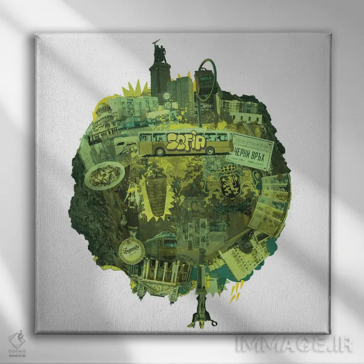 تابلو صوفیه (شهر بلغارستان) اثر نیک کوکوزا - نمای روبهرو روی دیوار