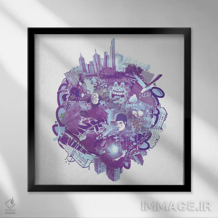 تابلو ملبورن (شهر استرالیا) اثر نیک کوکوزا - نمای قابدار مشکی