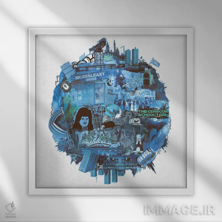 تابلو گلاسگو (شهر اسکاتلند) اثر نیک کوکوزا - نمای قابدار سفید