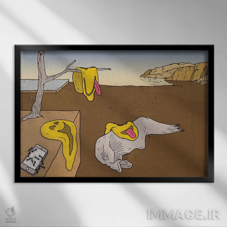 تابلو دالی (نقاش معروف) اثر نیک کوکوزا - نمای قابدار مشکی