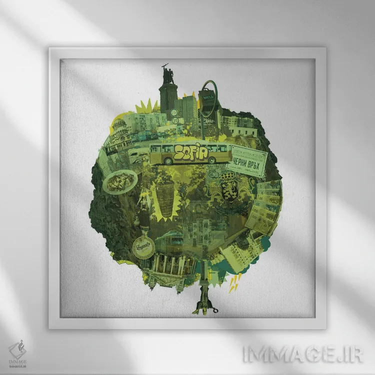 تابلو صوفیه (شهر بلغارستان) اثر نیک کوکوزا - نمای قابدار سفید