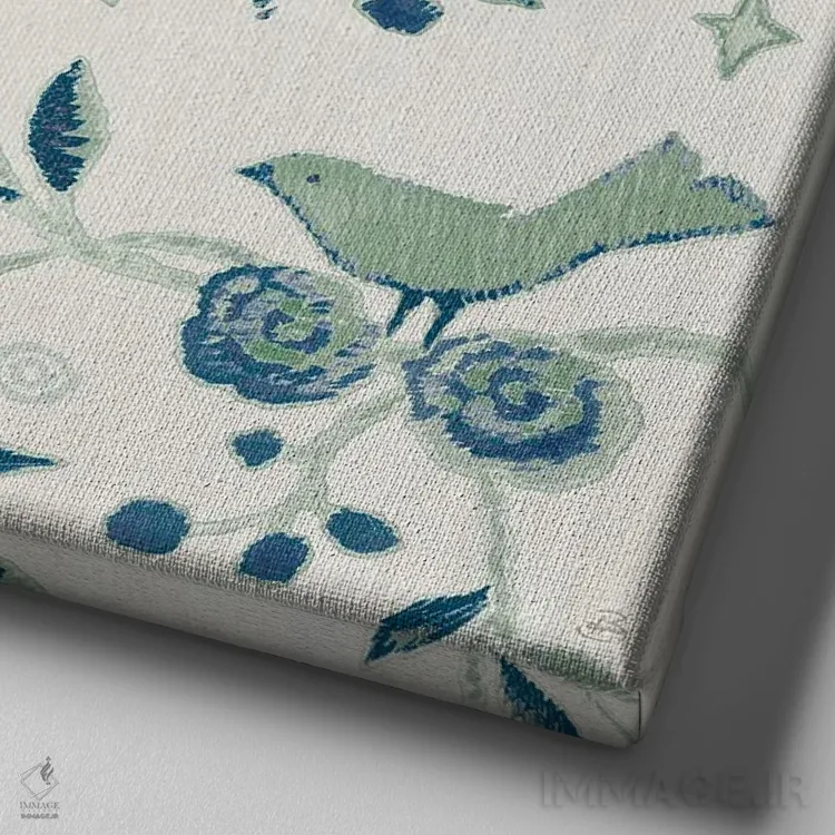 تابلو زندگی بوهمی من ۳ (آبی نفتی) اثر دافنه بریسونِه - نمای نزدیک بافت بوم