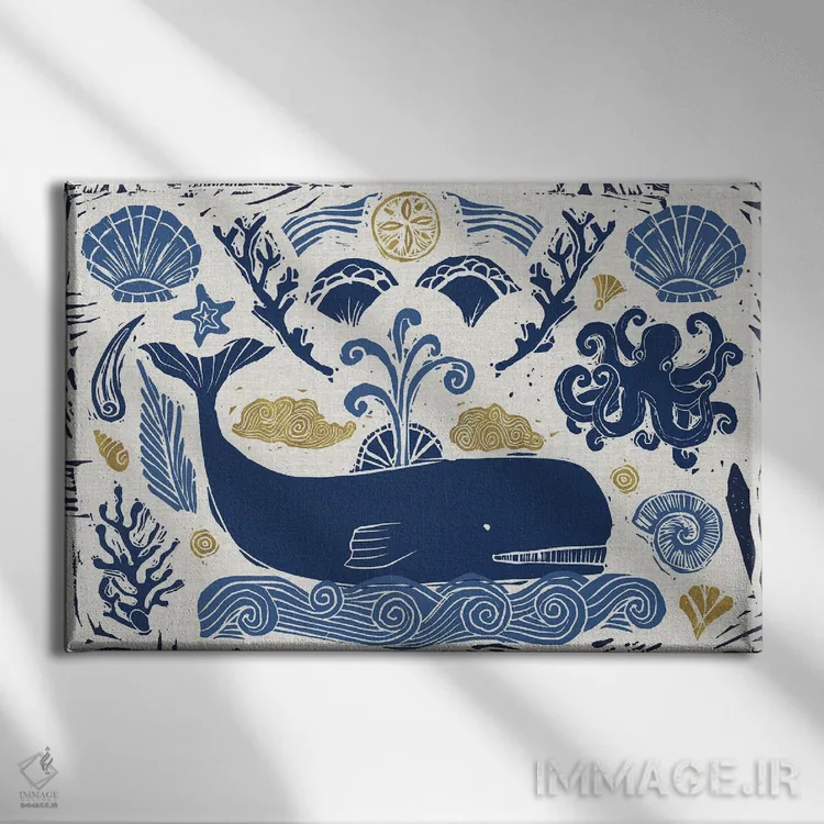 تابلو دریای ابتدایی ۱ اثر دافنه بریسونِه - نمای روبهرو روی دیوار