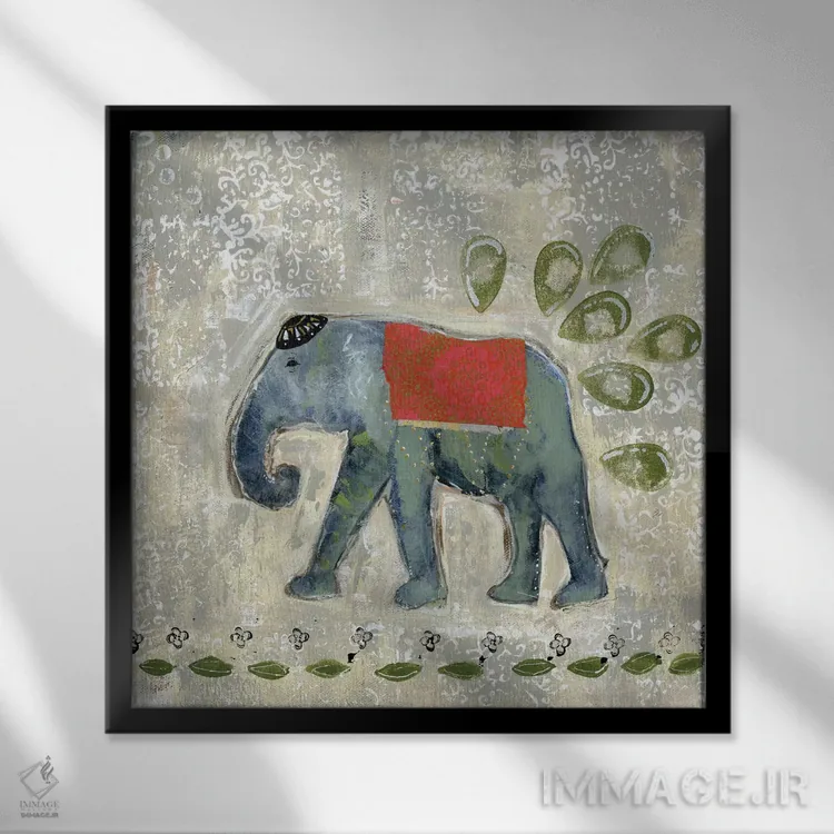 تابلو فیل جهانی ۴ اثر تارا دااوتتیلا - نمای قابدار مشکی