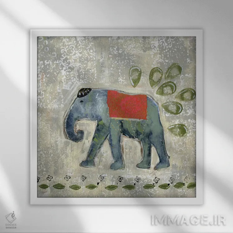 تابلو فیل جهانی ۴ اثر تارا دااوتتیلا - نمای قابدار سفید