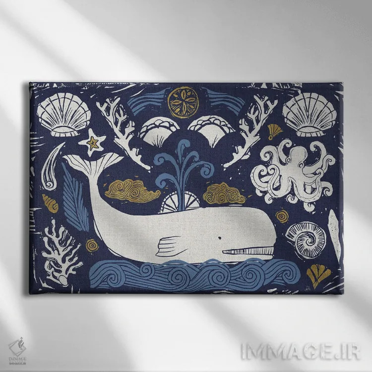 تابلو دریای ابتدایی ۱ (تاریک) اثر دافنه بریسونِه - نمای روبهرو روی دیوار