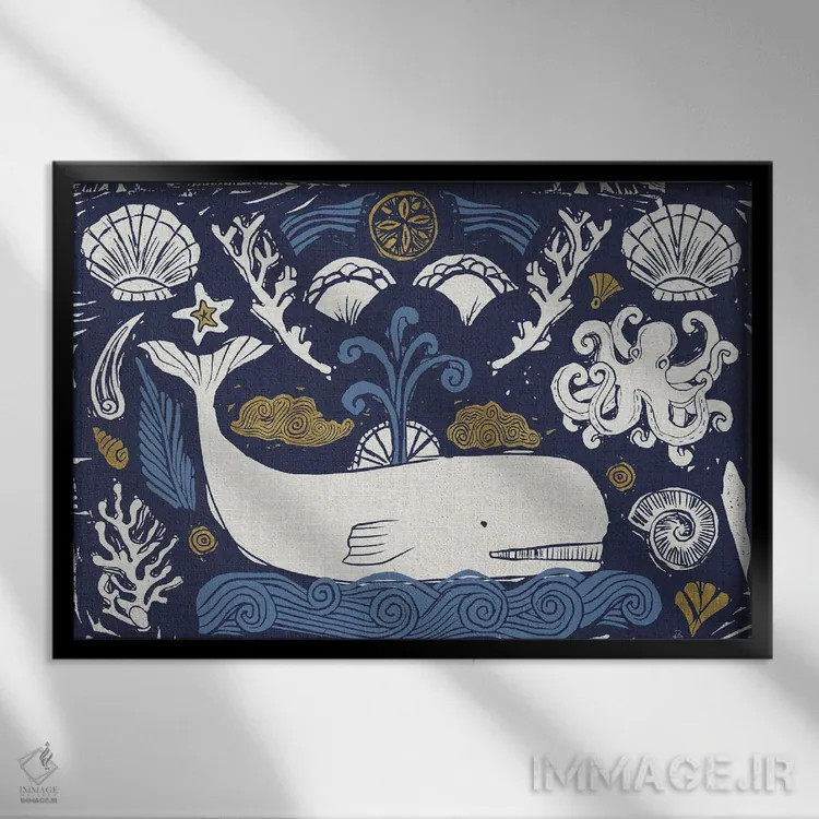 تابلو دریای ابتدایی ۱ (تاریک) اثر دافنه بریسونِه - نمای قابدار مشکی