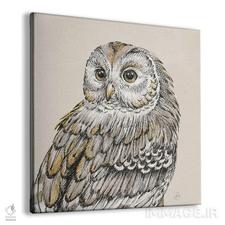 تابلو جغدهای زیبا ۳ اثر دافنه بریسونِه - نمای پرسپکتیو محصول