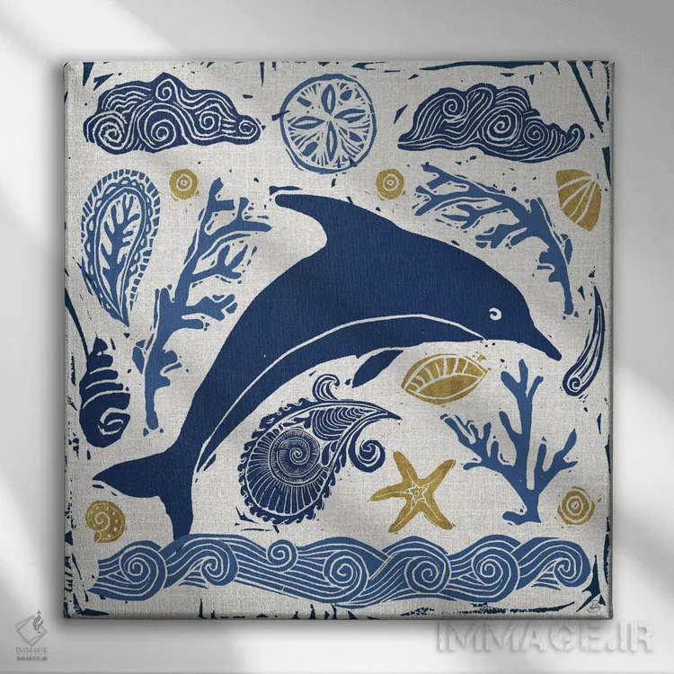 تابلو دریای ابتدایی ۸ اثر دافنه بریسونِه - نمای روبهرو روی دیوار