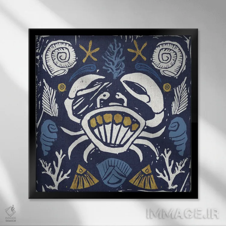 تابلو دریای ابتدایی ۷ (تاریک) اثر دافنه بریسونِه - نمای قابدار مشکی