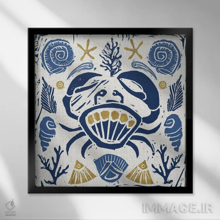 تابلو دریای ابتدایی ۷ اثر دافنه بریسونِه - نمای قابدار مشکی