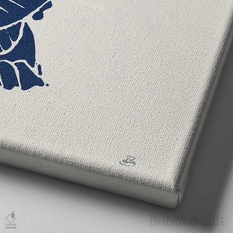 تابلو دریای ابتدایی ۳ (آبی نفتی) اثر دافنه بریسونِه - نمای نزدیک بافت بوم