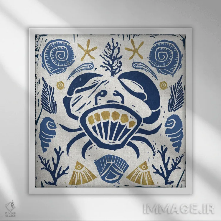 تابلو دریای ابتدایی ۷ اثر دافنه بریسونِه - نمای قابدار سفید