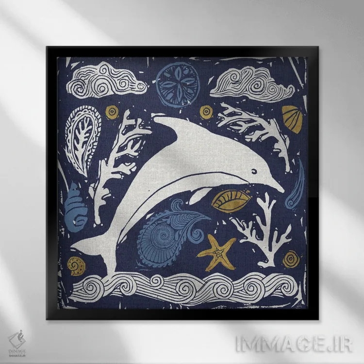 تابلو دریای ابتدایی ۸ (تاریک) اثر دافنه بریسونِه - نمای قابدار مشکی