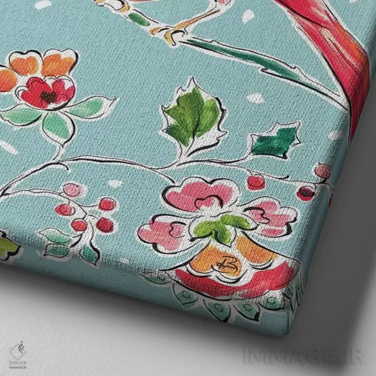 تابلو بالهای تعطیلات ۶ آبی اثر دافنه بریسونِه - نمای نزدیک بافت بوم