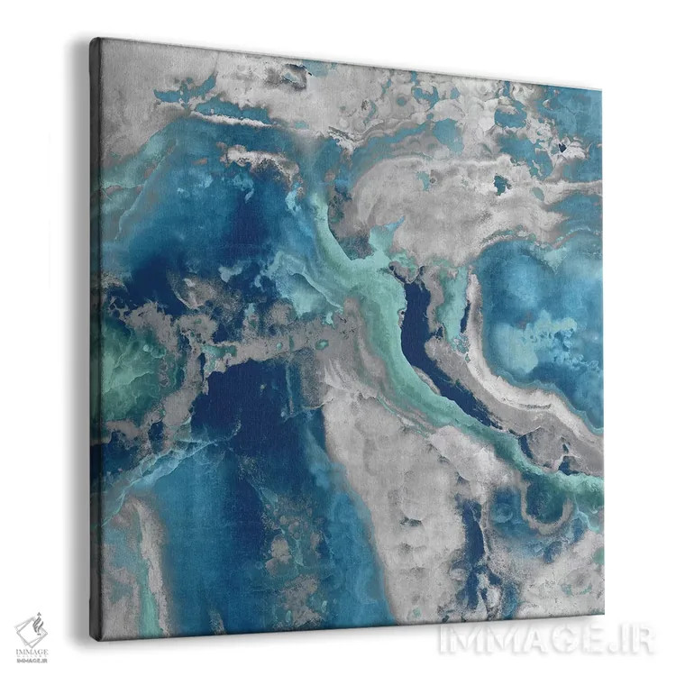 تابلو سنگ با آبی و آکوا اثر دنیل کارسون - نمای پرسپکتیو محصول