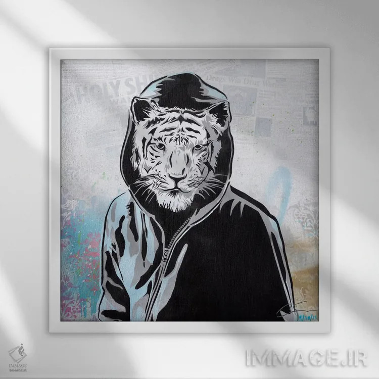 تابلو ادامه بده / عبور کن اثر دکوتا باور - نمای قابدار سفید