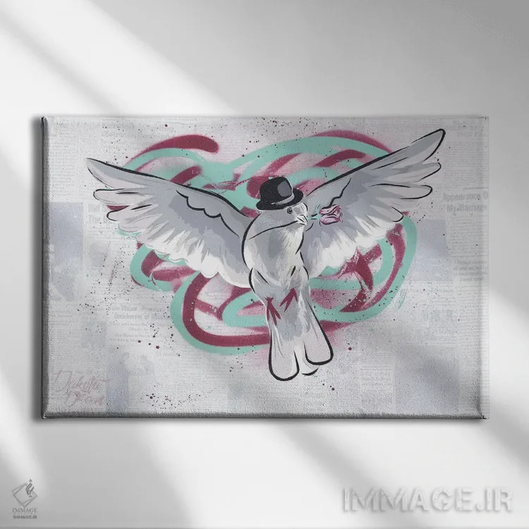 تابلو آقای کبوتر اثر دکوتا باور - نمای روبهرو روی دیوار