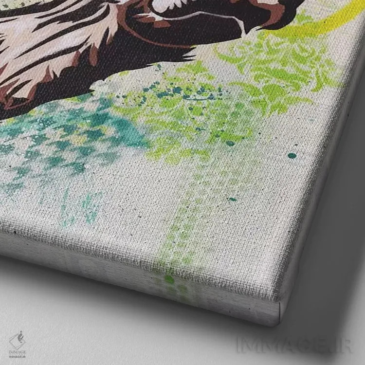 تابلو تکامل / انقلاب (بازی با واژه) اثر دکوتا باور - نمای نزدیک بافت بوم