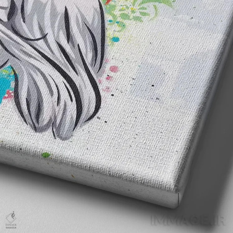 تابلو پرنده اثر دکوتا باور - نمای نزدیک بافت بوم